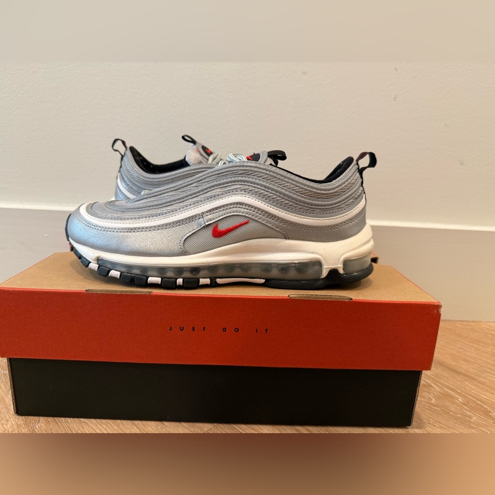 Nike Air Max 97 Metallic Silver with Red Accents